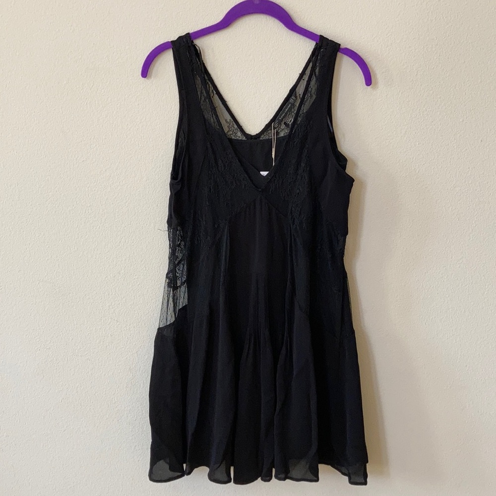 Zara Trafaluc XS Black Sheer Lace Lacey Dress